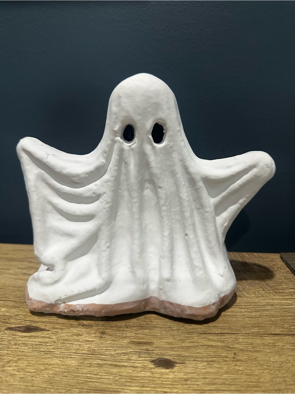 Pottery Barn Handcrafted White Ceramic Ghost Sculpture